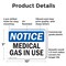 Signmission Medical Gas In Use OSHA Notice Sign, Plastic, 10in W x 7in L, 2PK OS-2PACK-NS-P-710-L-14180 - alternate 7